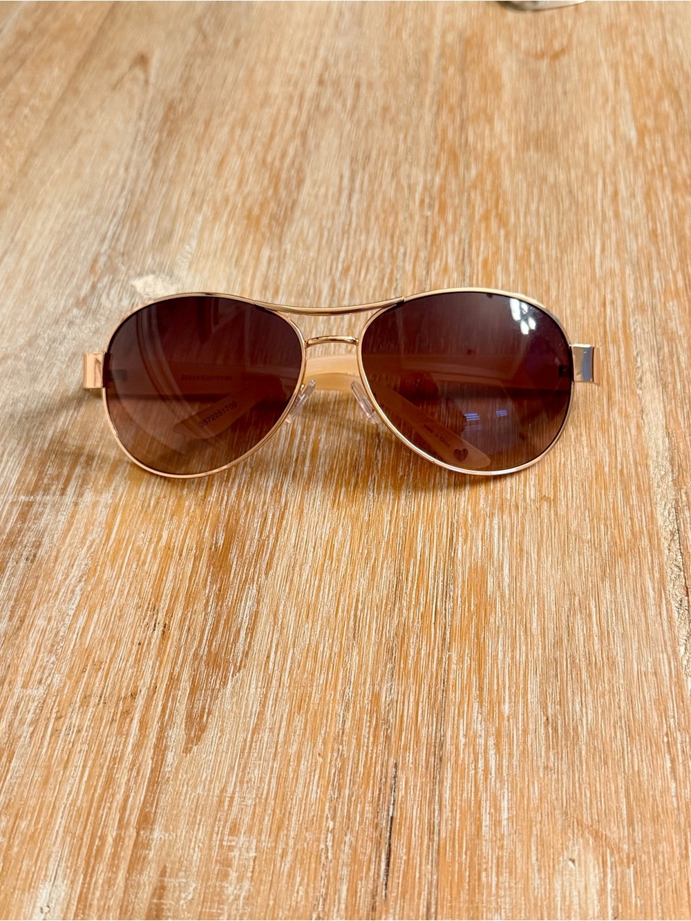 Women's Juicy Couture Aviator Sunglasses - Brown Lenses, Gold Frame